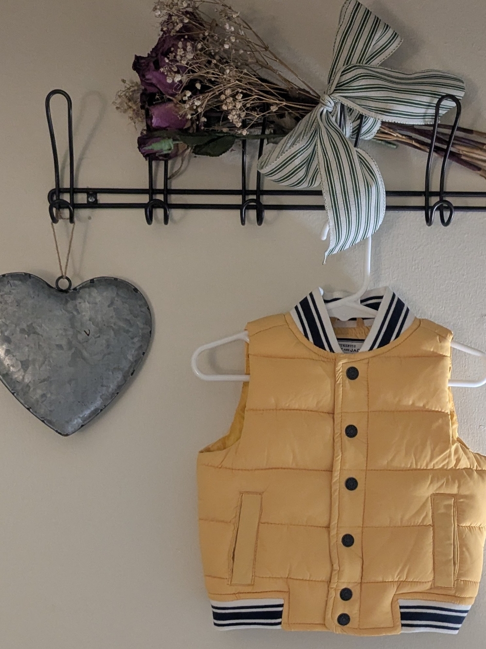 Janie and Jack Yellow And Blue Striped Collar Puffer Vest